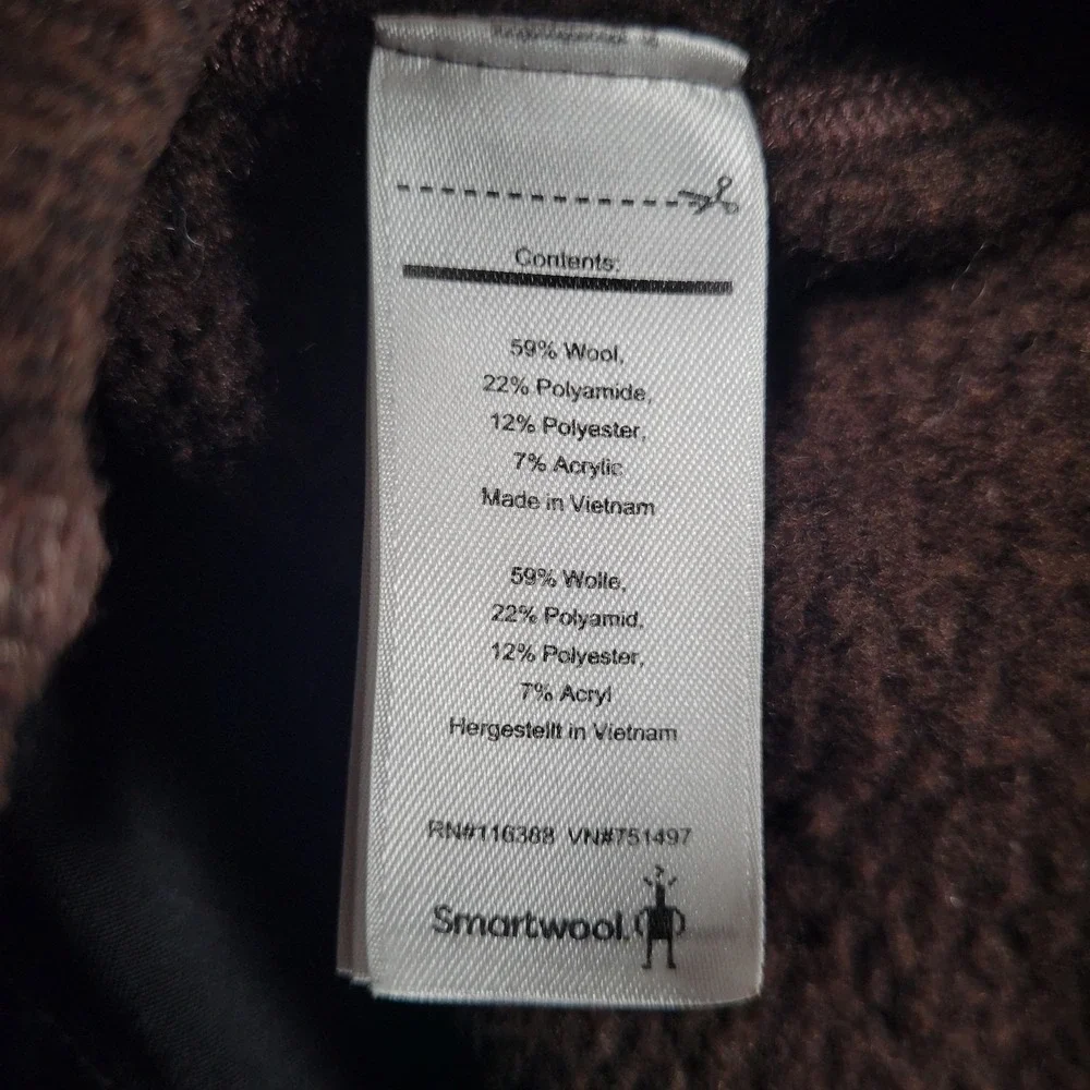 Smartwool Jacket Mens‎ Small Brown Wool Fleece Full Zip Thermal Outdoor SWOSP638